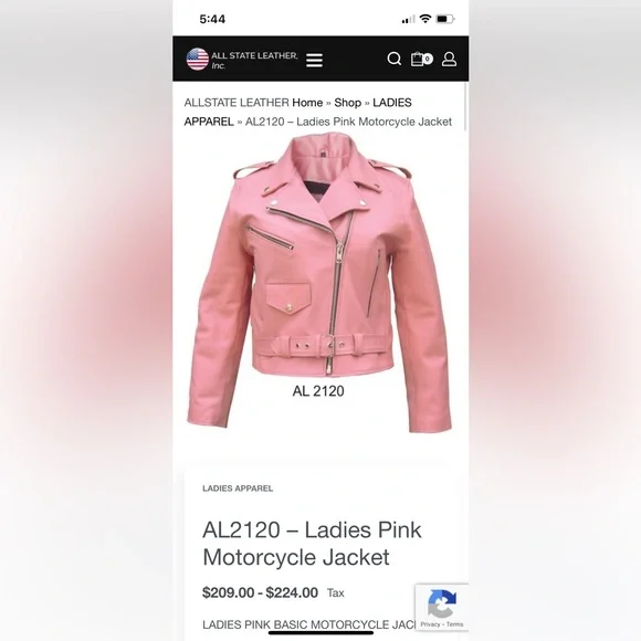 ALLSTATE LEATHER ladies 2x baby pink biker jacket - Picture 4 of 14